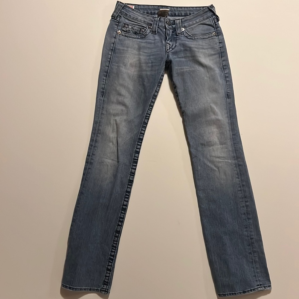 True Religion light wash Johnny boot cut size 26